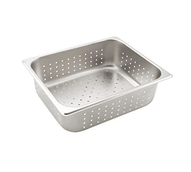 Steam Table Pan, half size, 4” deep, perforated, stainless steel, NSF | Spokane Restaurant ...