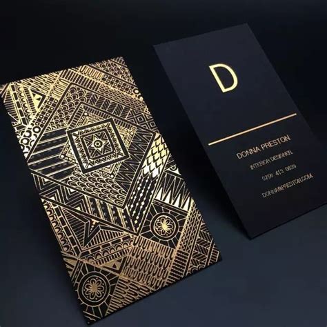 Luxury Gold Foil Black Card Business Card Customized Name Card With Foil Stamping Foil Business ...