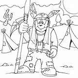 Indian With spear coloring page  coloringcom sketch template
