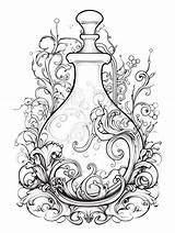 Premium Photo  Elixir Magical Fairytale coloring Book page In Black sketch template