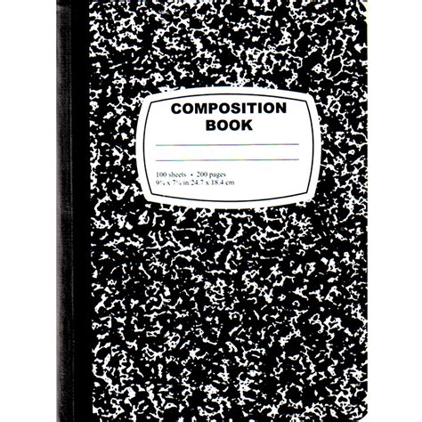 Composition Notebook, wide-ruled, 100 Sheets, Black