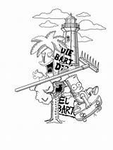 Bart And Sideshow Bob Tattoo Design  Etsy sketch template