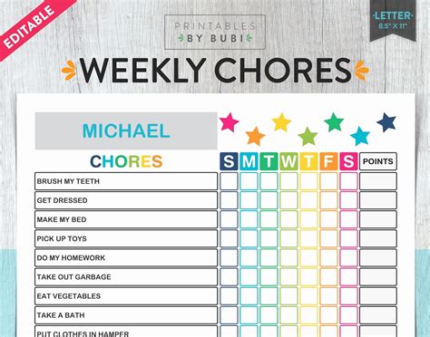 Free Printable Family Chore Charts Elegant Kids Chore Chart Chore Chart ...