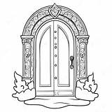 Mysterious Castle Door Coloring Page  Pagescom sketch template