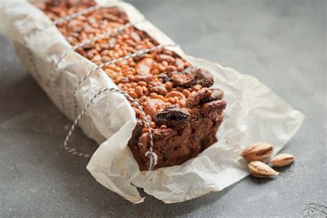 Traditional Fruit Cake with Nuts Stock Photo - Image of brown ...