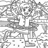 Circus Child And Hula Hoop Coloring Page For Kids 34328727 Vector Art  sketch template