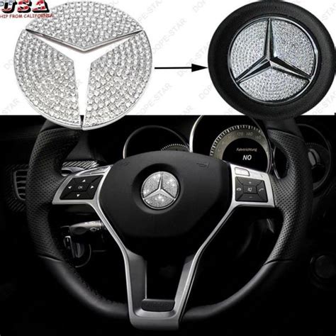 49mm New Steering Wheel Center Interior Decor Diamond Emblem For Mercedes Benz | eBay