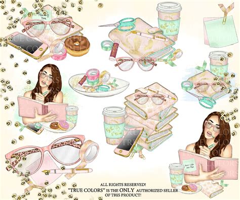 Planner Girl Clip Art/Planner Girl Clipart/planner girl supplies/Fashion Illustration/Planner ...