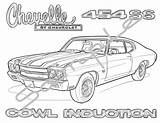 1970 CHEVELLE 454SS COWL INDUCTION Adult Coloring Page Printable  sketch template