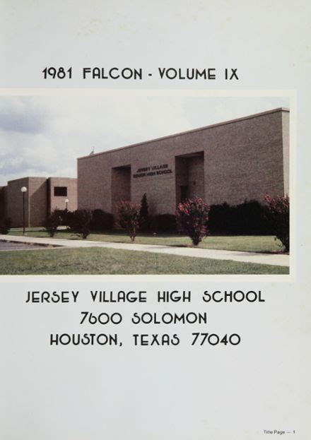 Explore 1981 Jersey Village High School Yearbook, Houston TX - Classmates