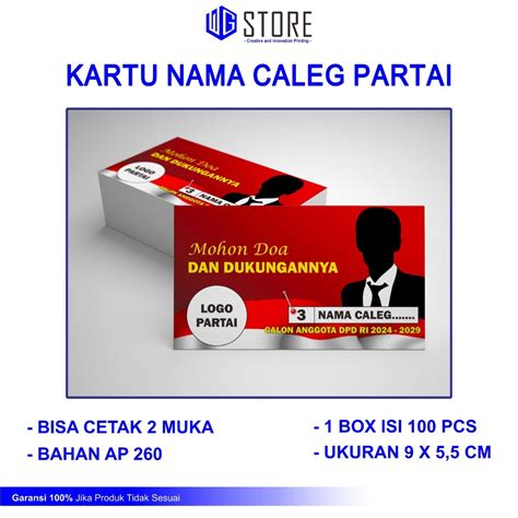 Jual CETAK KARTU NAMA PARTAI / CALEG / PILKADA | Shopee Indonesia