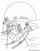 Alpine skiing coloring Page  Download Free sketch template
