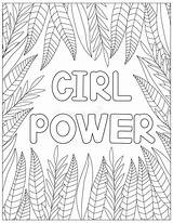 Girl Power Coloring Page Motivation Expression Stock Vector  sketch template