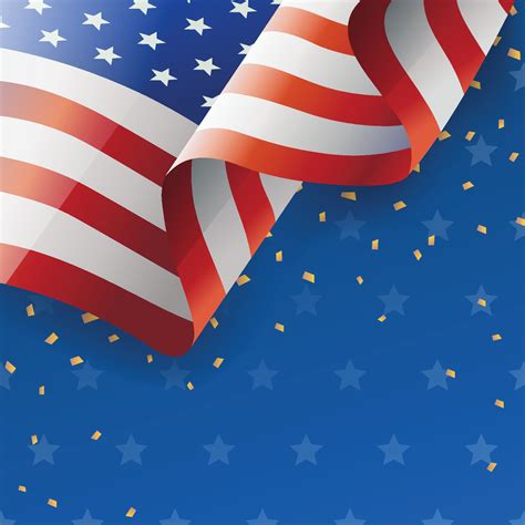 Fourth of July Background With Waving American Flag 2379490 Vector Art ...