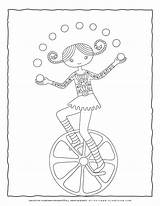 Circus Coloring Page  Acrobat Girl Juggling Planerium sketch template