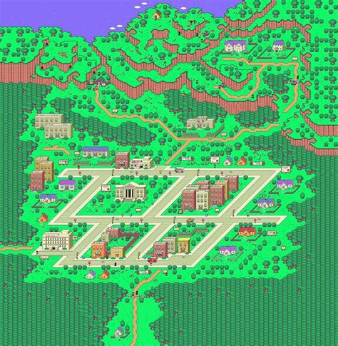 Earthbound Onett Map Digital Art by Manuel Santos