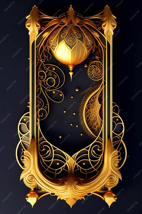 Premium AI Image | Art nouveau and luxury gold background