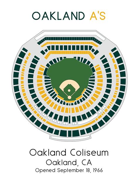 Oakland Athletics, Oakland A's MLB Stadium Map, Ballpark Map, Baseball ...