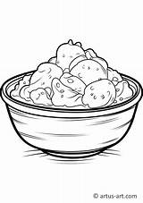 Mashed Potato Coloring Page sketch template