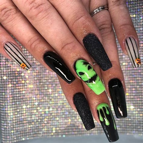 Mr. Oogie Boogie! These #nightmarebeforechristmas nails by @avesnailworld are the bomb! This ...