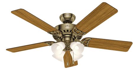 Hunter Fans Studio Series 4-Light 52" Indoor Ceiling Fan in Antique Brass