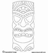 Hawaiian Tiki Masks Coloring Pages Sketch Page sketch template