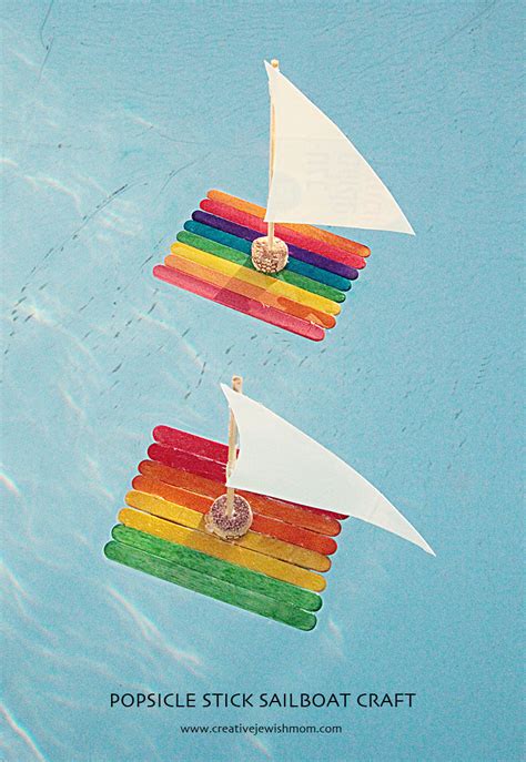 Popsicle Stick Sailboat Craft For Kids - creative jewish mom