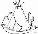 Tipi Teepee And Cactus coloring page  Free Printable Coloring Pages sketch template