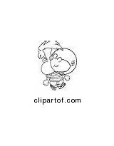 Gum Bubble Blowing Cartoon Coloring Boy Bubbles Pages Outline Drawing  sketch template