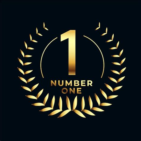 Free Vector | Number one golden label with leaves wreath