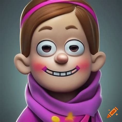 High-resolution image of mabel pines from gravity falls on Craiyon