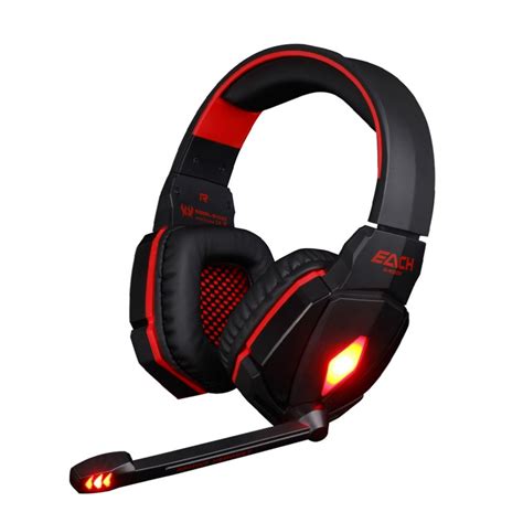 Red Over ear EACH G4000 LED Gaming Headset Stereo Headband Headphone ...