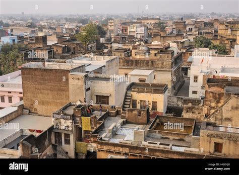 View over the rooftops & havelis of Churu, Rajasthan Stock Photo - Alamy