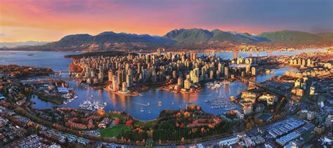 A gorgeous aerial sunset of Vancouver's downtown. | Vancouver canada photography, Canada ...