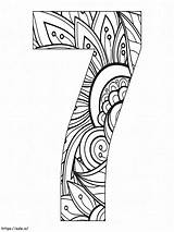 Number Seven Mandala coloring Page sketch template