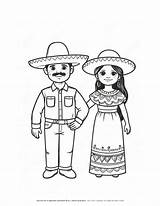 Engaging Mexican Couple Coloring Page For Kids Fun Learning sketch template