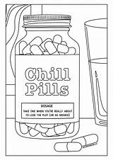 Chill pill colouring page  Adult coloring Books Printables Free sketch template