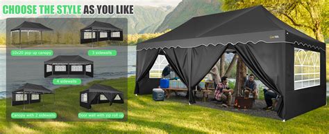 Amazon.com: HOTEEL 10x20 Pop Up Canopy with Sidewalls Canopy Tent 10x20 Tents for Parties Easy ...