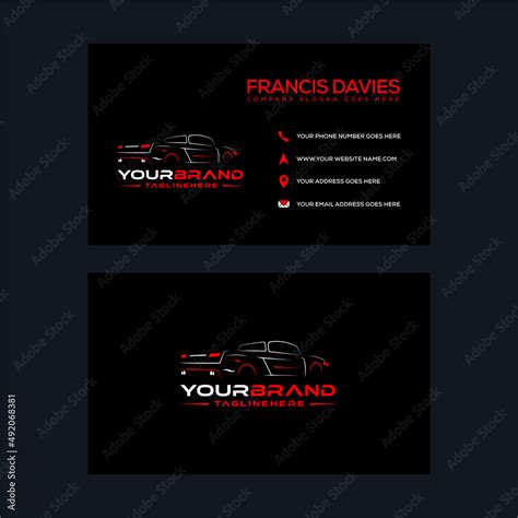 Professional car company business logo visiting card design Stock Illustration | Adobe Stock