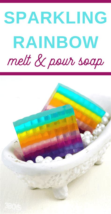 Rainbow Sparkle Layered Soap Recipe