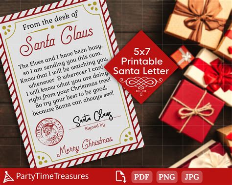 Santa Cam Letter Printable Letter From Santa Claus Pdf Png - Etsy