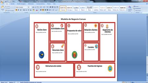 Modelo Canvas Para Editar En Word - Image to u