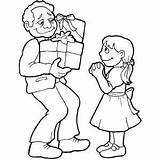 Gift Giving Coloring Page sketch template