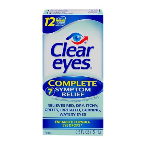 Clear Eyes Complete 7 Symptom Relief Enhanced Formula Eye Drops - 0.5 ...