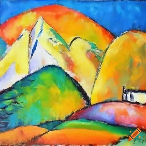 Vibrant artwork of mountain scenery by modigliani on Craiyon