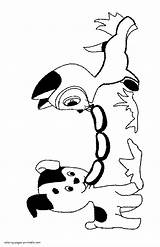 Puppy And Kitten Share sausages Coloring Picture  COLORING PAGES sketch template