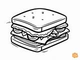Sandwich Coloring Page For Kids  Free Printable sketch template