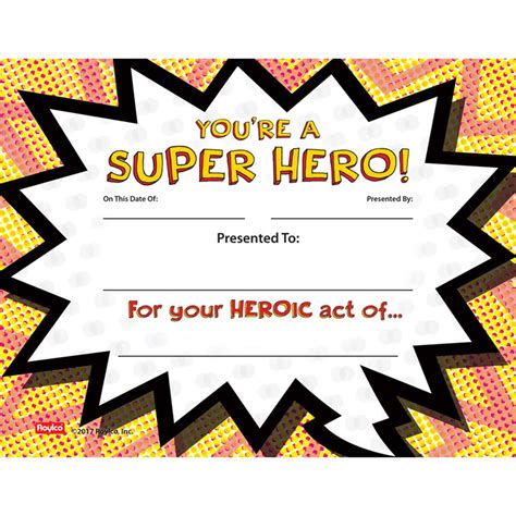 Super Hero Certificate, Pack of 24 - R-71000 | Roylco Inc. | Awards