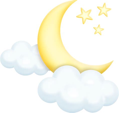 the moon and stars are in the clouds
