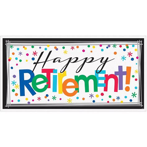 Happy Retirement Celebration Banner 65in x 33 1/2in | Party City